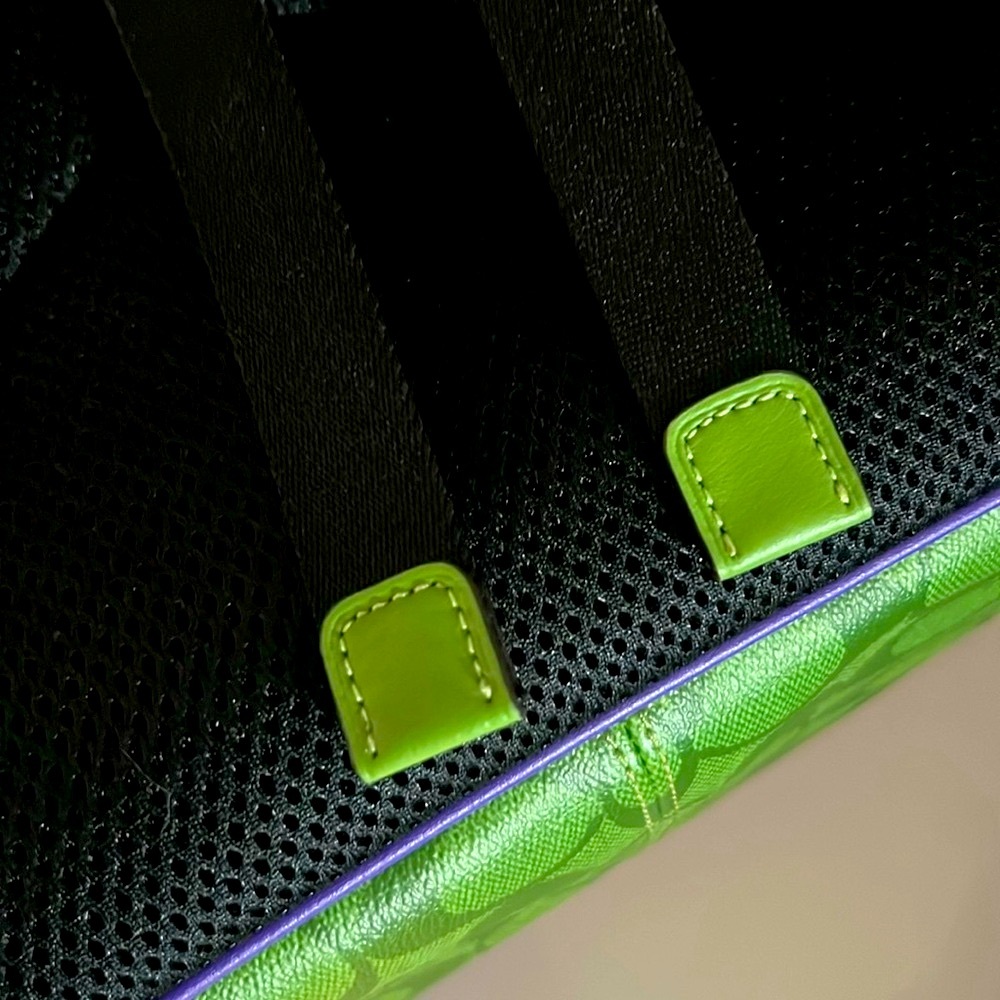 🌈 COACH RARE Court Backpack In Blocked Signature Canvas Colorblock MINT!! 💜💙💚💖 - Picture 17 of 17